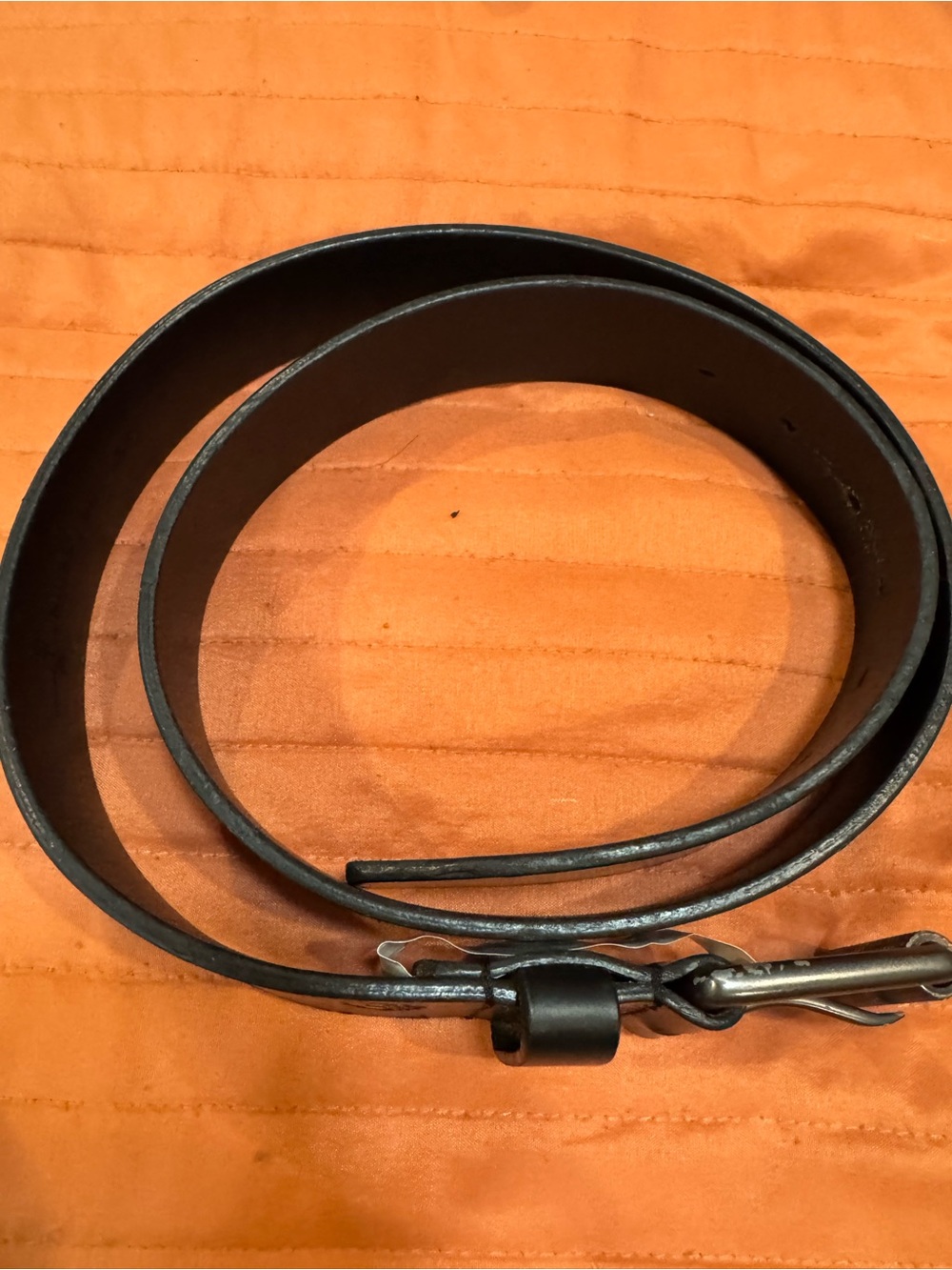 Timberland Classic Men's Black Leather Belt with Metal Hook Sz L